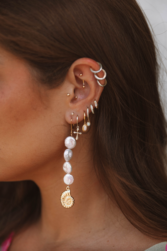 The Dripping Shell Pearl Earrings