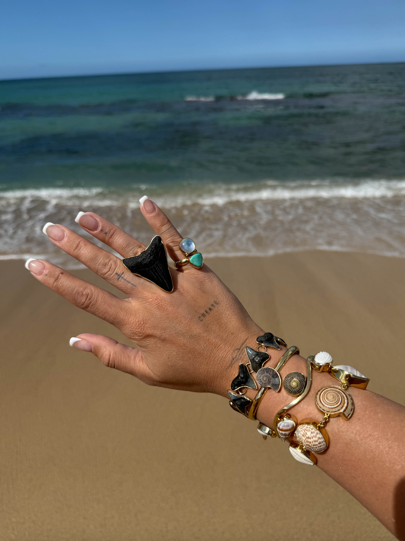 The Gold Luminite And Turquoise Ring