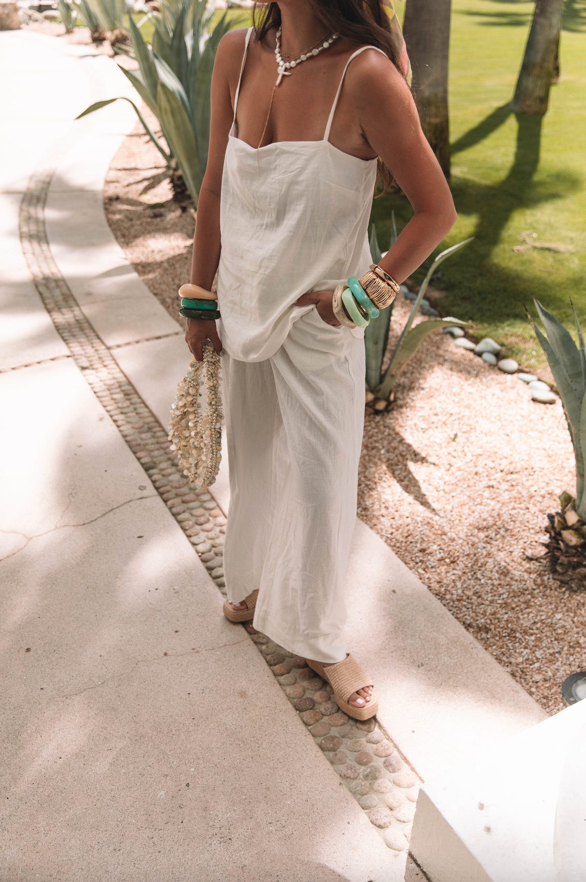 The Pearly Cross Drop Necklace