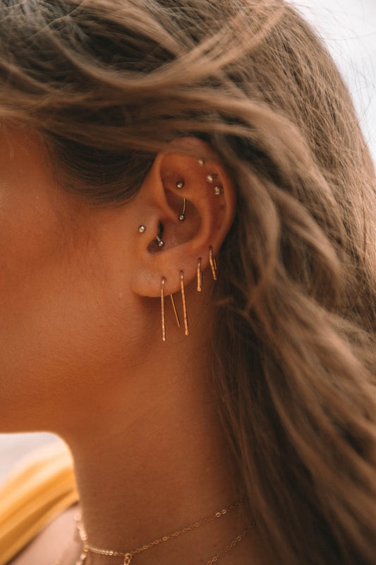 Gold Hammered Threaders