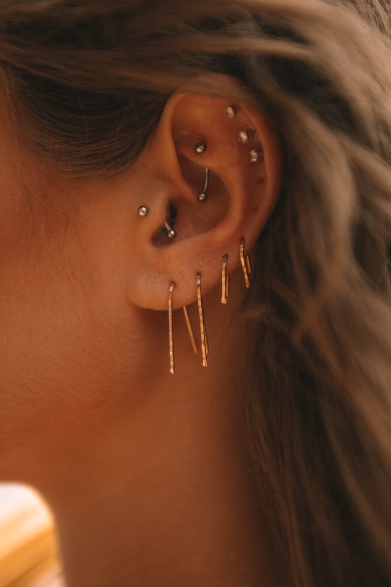 Gold Hammered Threaders