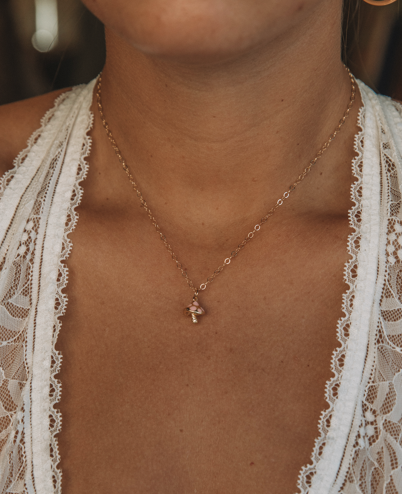 The Pink Shroom Necklace