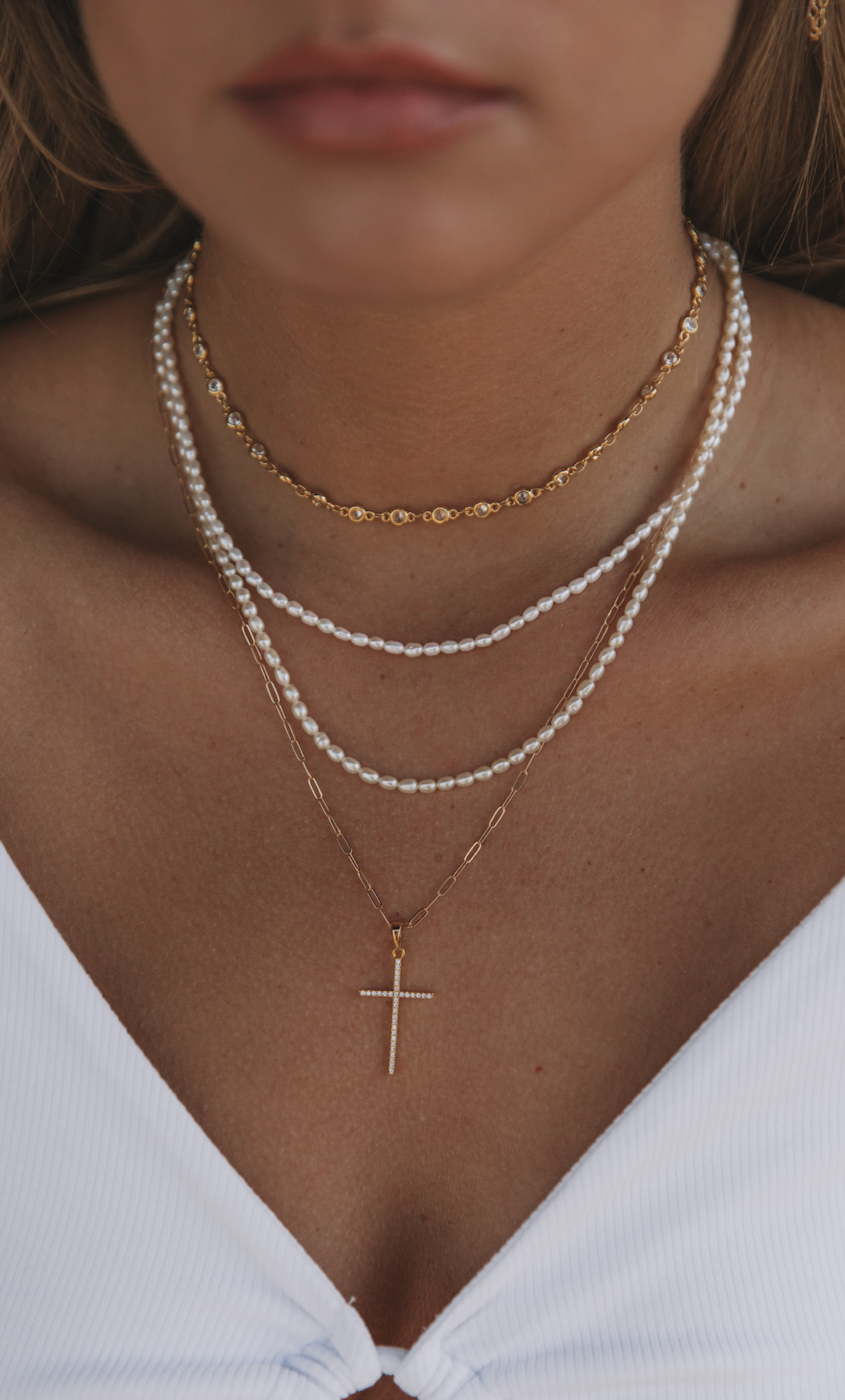 The Dainty CZ Cross Necklace