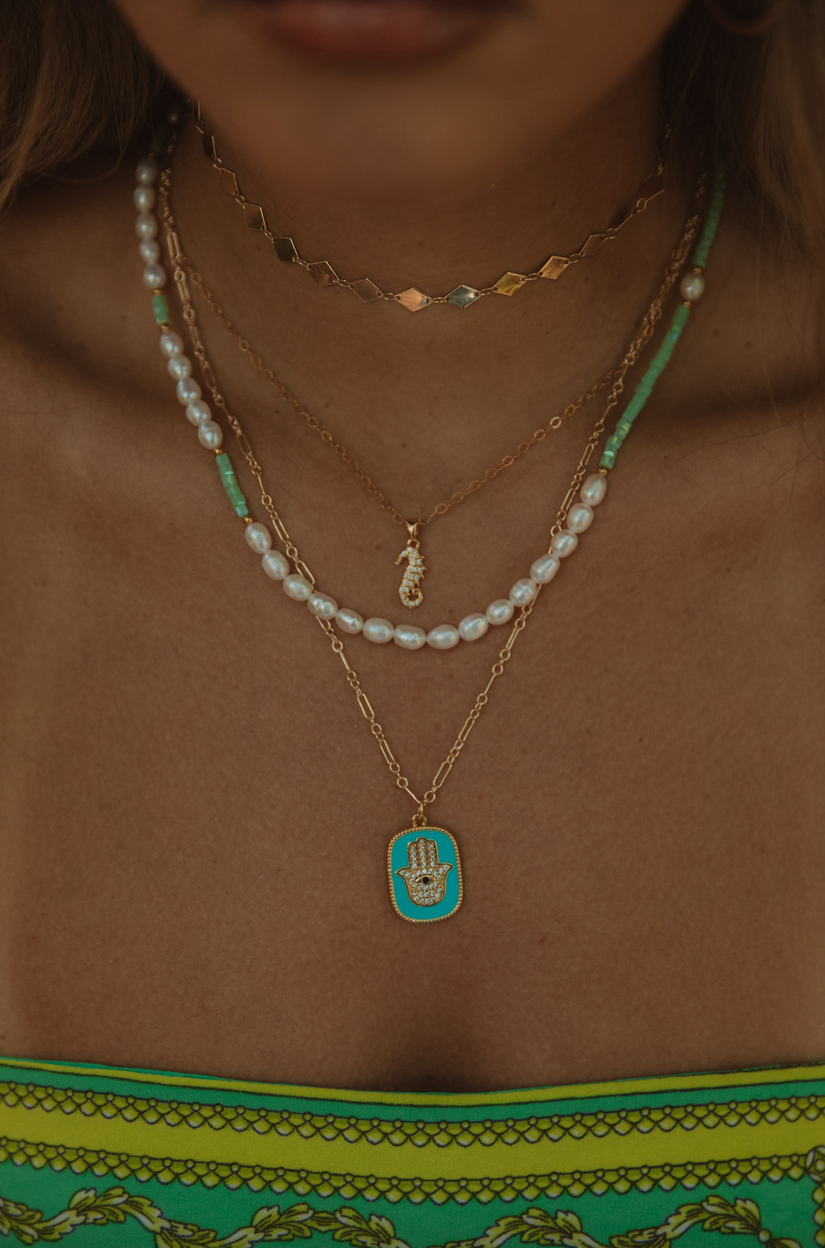 The Hamsa Evil Eye Tag Necklace