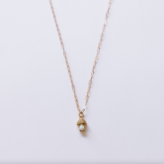 The Baby Opal Mushroom Necklace