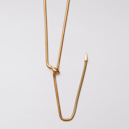 Sun Serpent Lariat Necklace