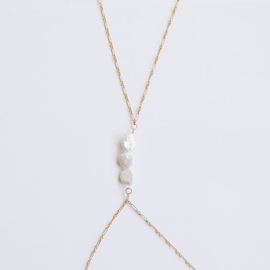 The Dainty Coin Pearl Body Chain