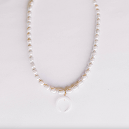 The White Caps Horn Necklace