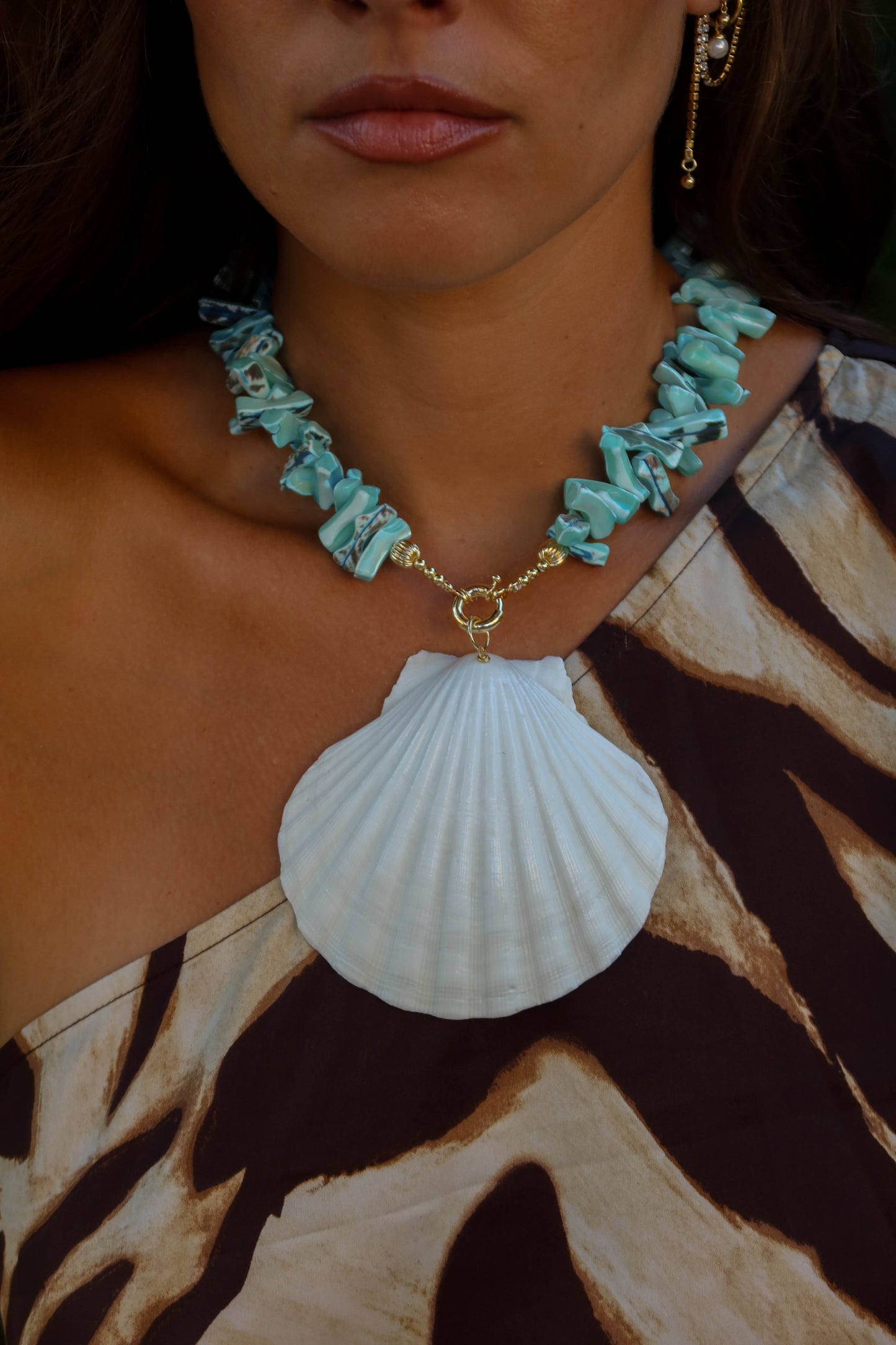 The Aurora Turquoise Shell Necklace