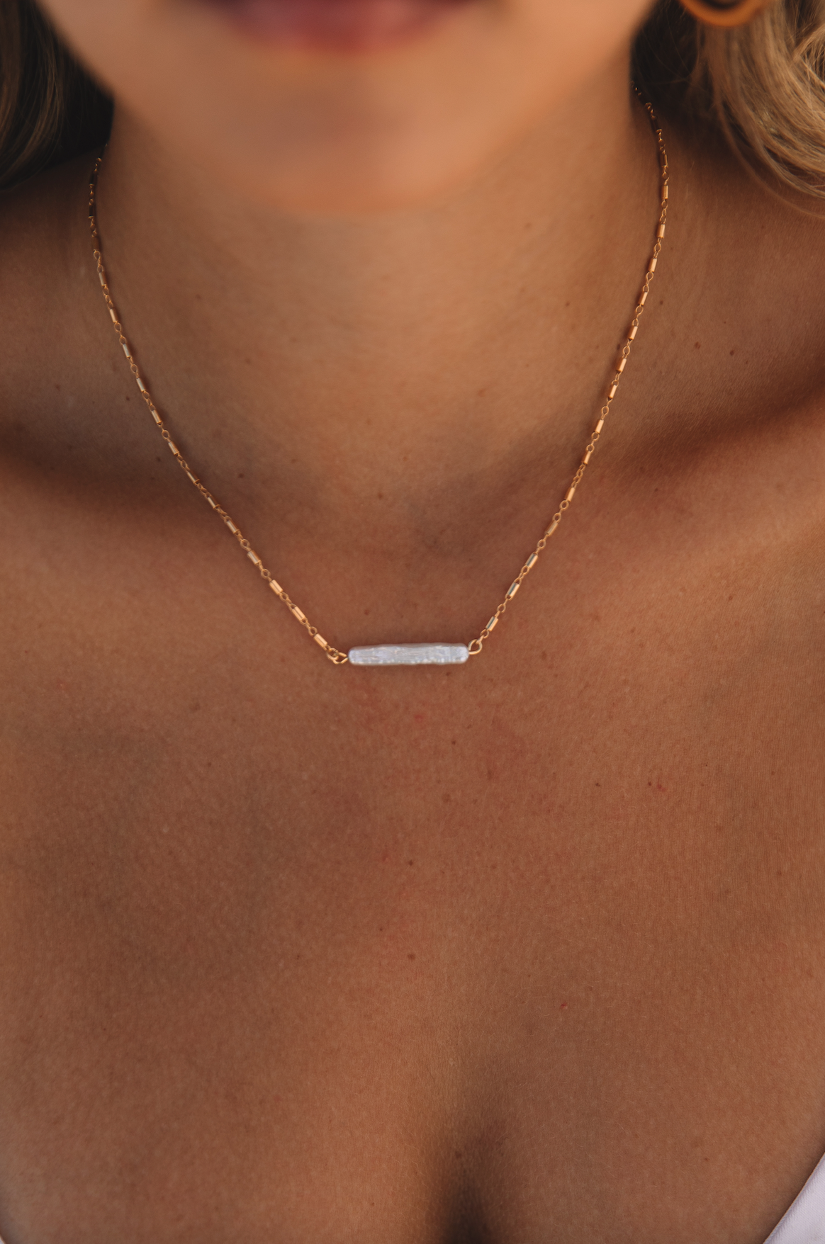 The Freshwater Pearl Bar Necklace