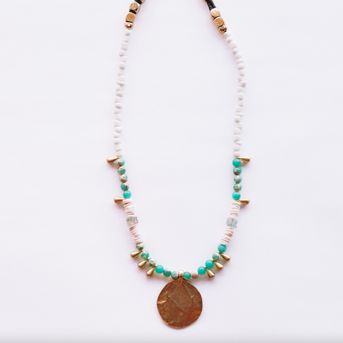 The Turquoise And White Coin Necklace