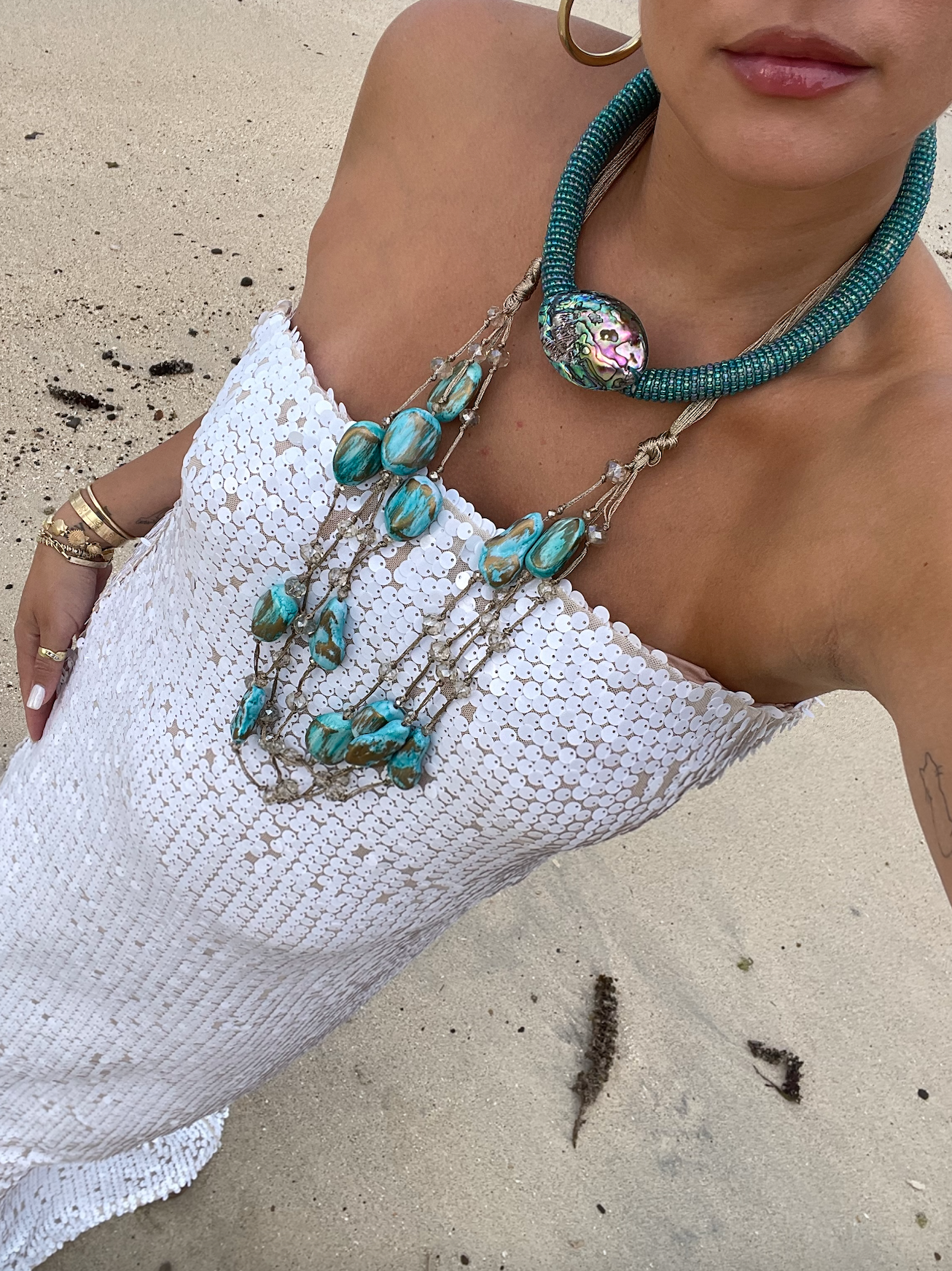 The Iridescent Turquoise Dreams Abalone Necklace