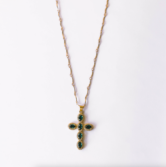 The Emerald Cross Necklace