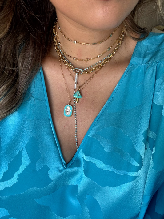 The Turquoise Pearl Lariat