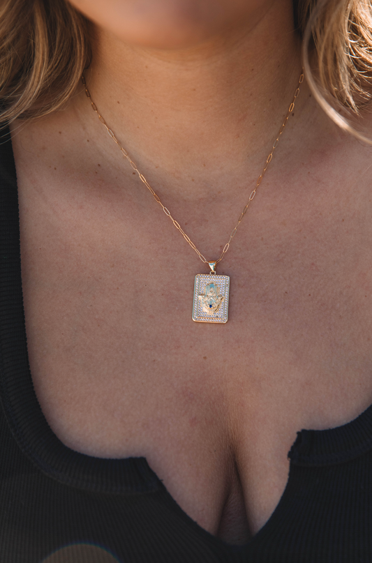 The Good Vibes Hamsa Necklace
