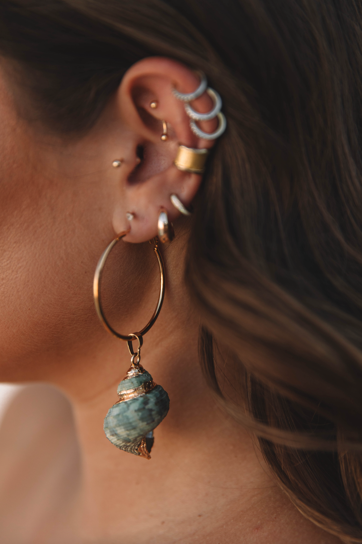 The Santorini Shell Hoops