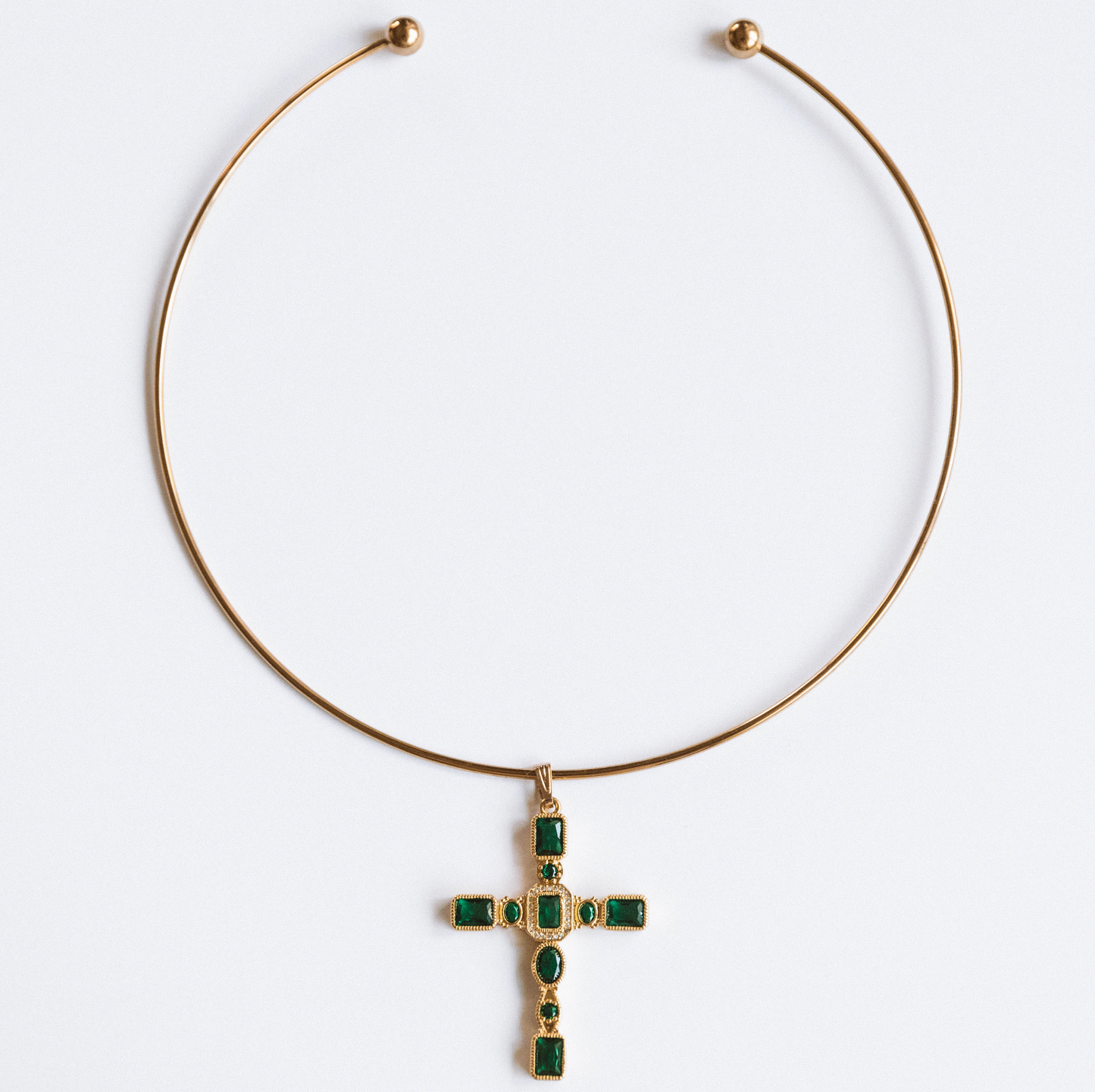 The Emerald Shores Cross Necklace