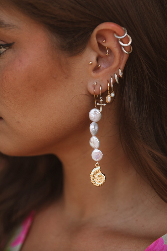 The Fire Opal Drop Huggie