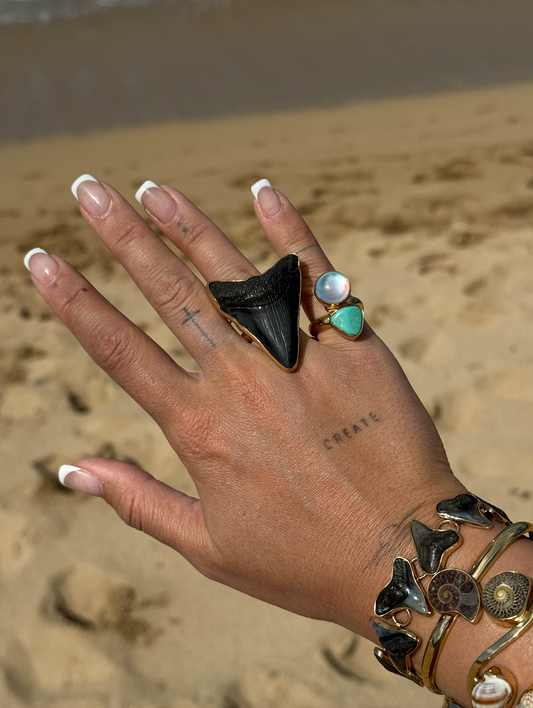 The Gold Luminite And Turquoise Ring