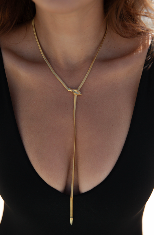 Sun Serpent Lariat Necklace