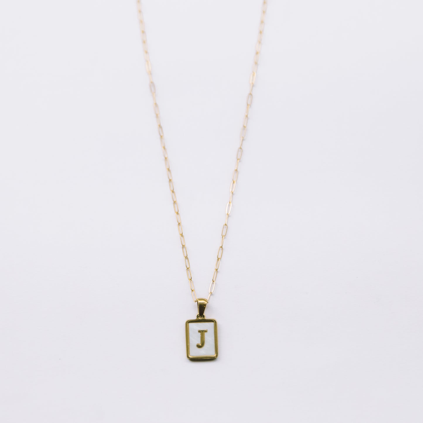 The Pearly Initial Tag Necklace