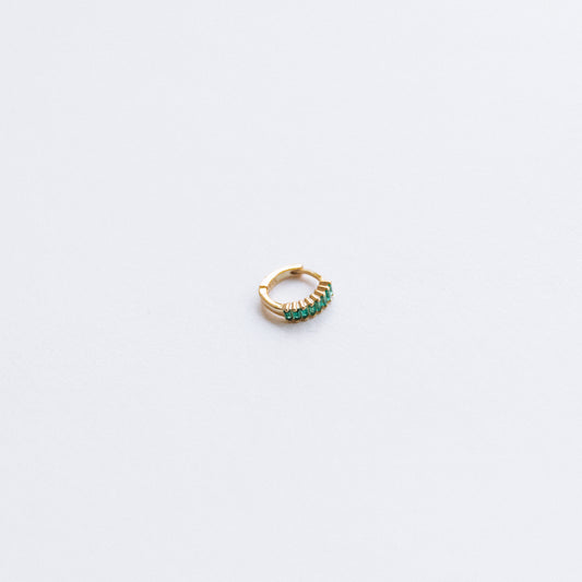 The Emerald Baguette Huggie