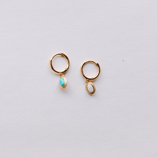 The Full Moon Opal Huggie