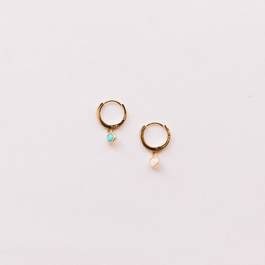 The Fire Opal Drop Huggie