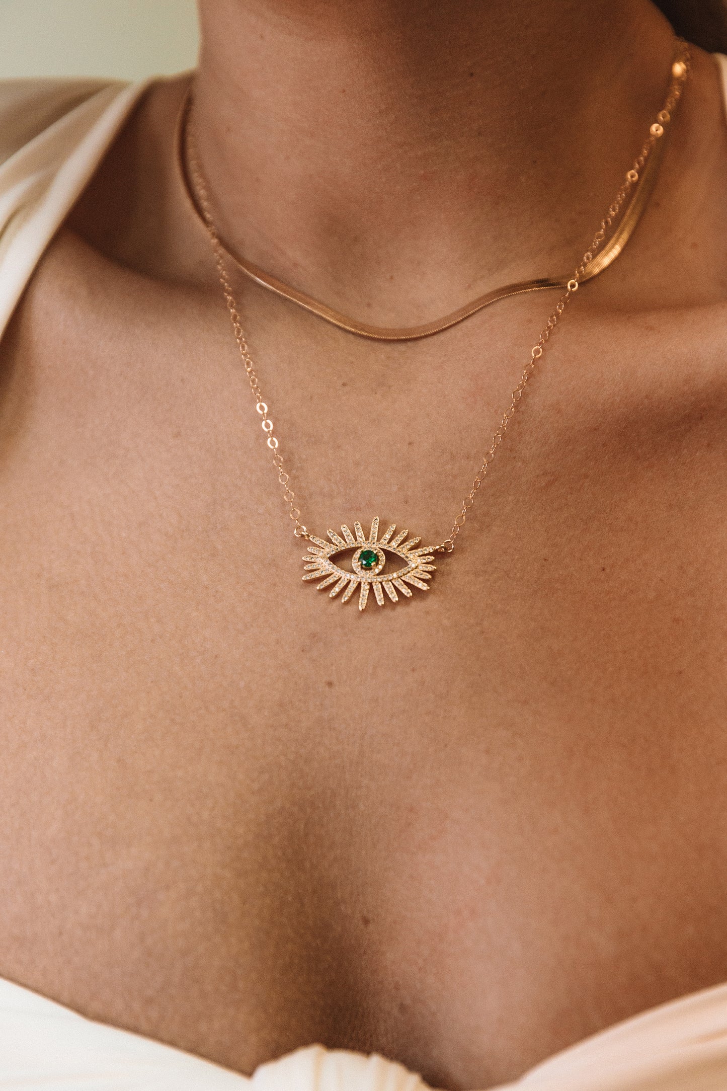 The Emerald Evil Eye Necklace