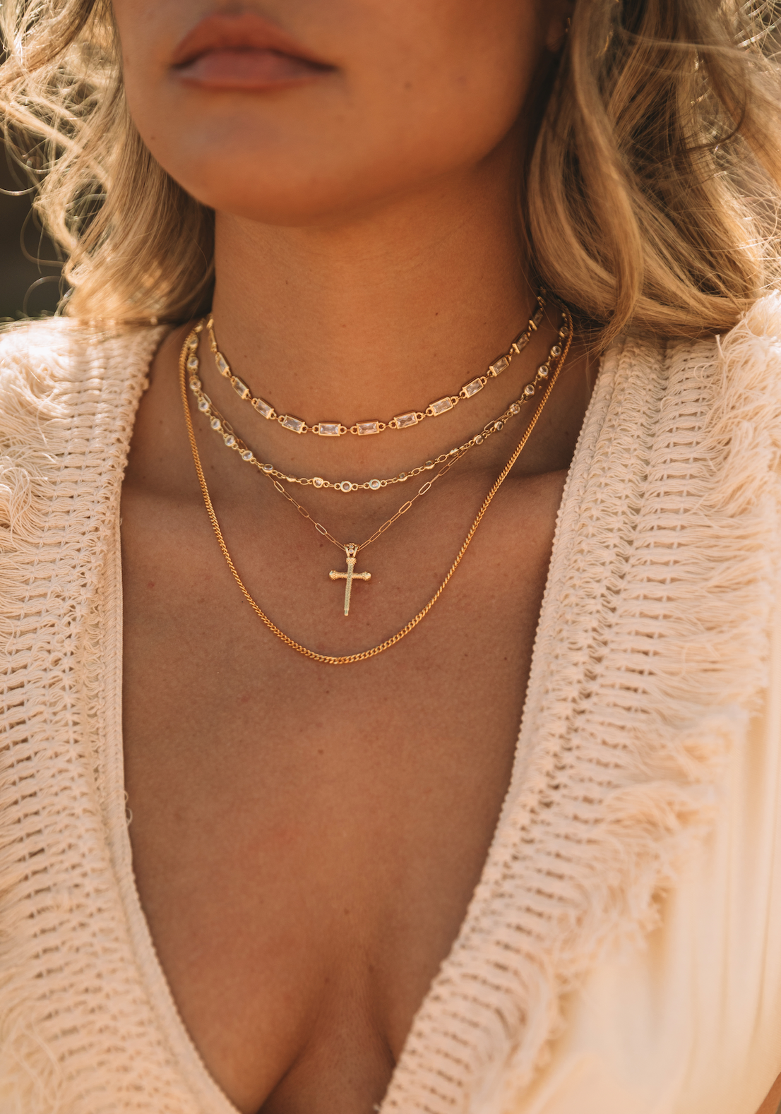 14K YELLOW GOLD DOUBLE SIDED PAVE SIDEWAYS CROSS NECKLACE | Patty Q's  Jewelry Inc