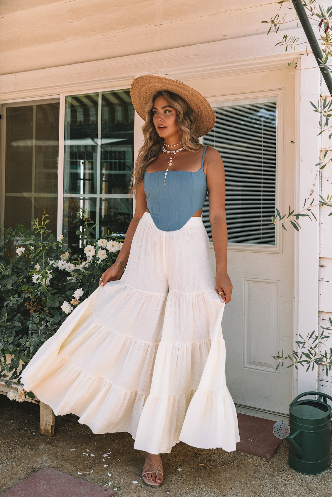 The Tiered Ruffle Flowy Pants