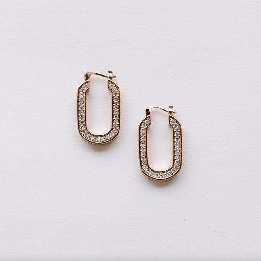 The Crystal Oval Hoops